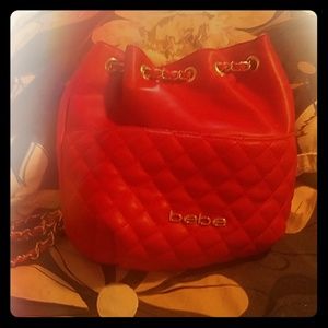 Bebe quilted mini backpack purse